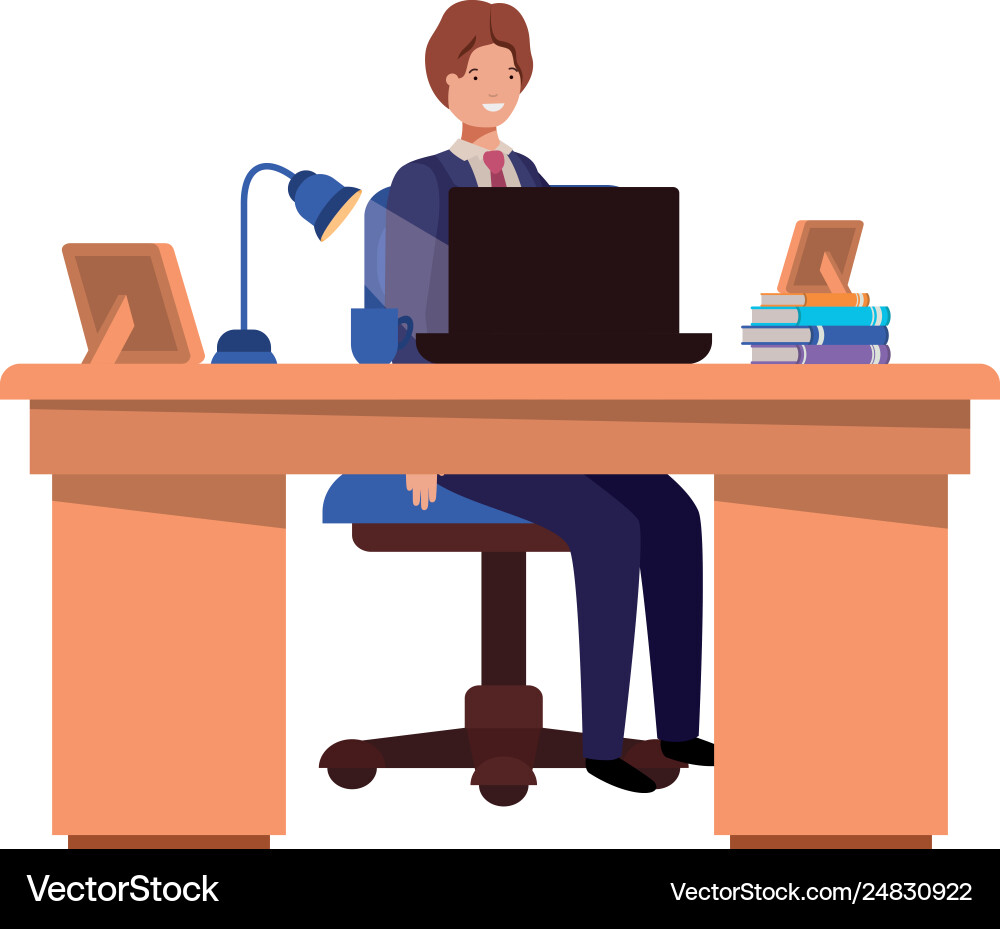 Man working in office avatar character vector image