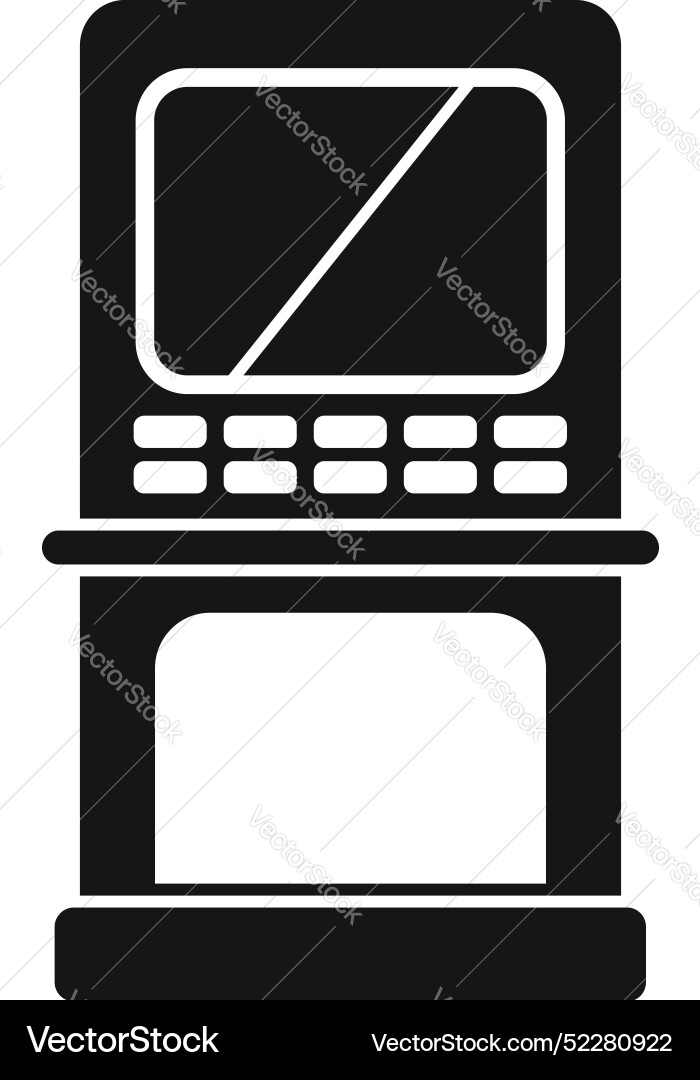 Old computer terminal standing on floor Old computer terminal standing on floor vector image