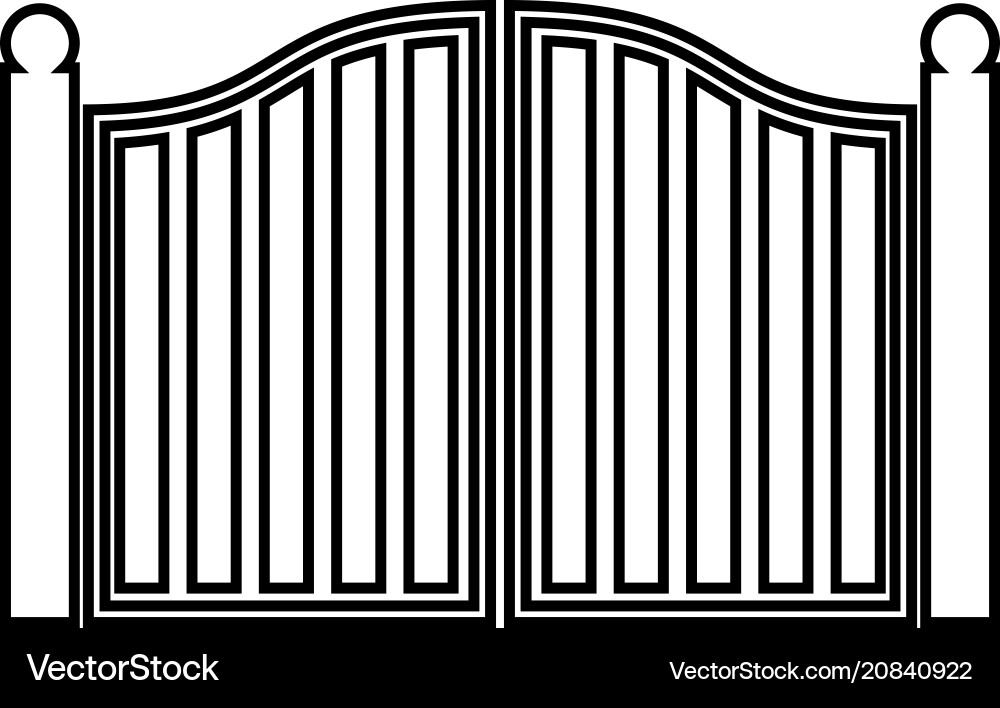 Old gate icon black color flat style simple image vector image