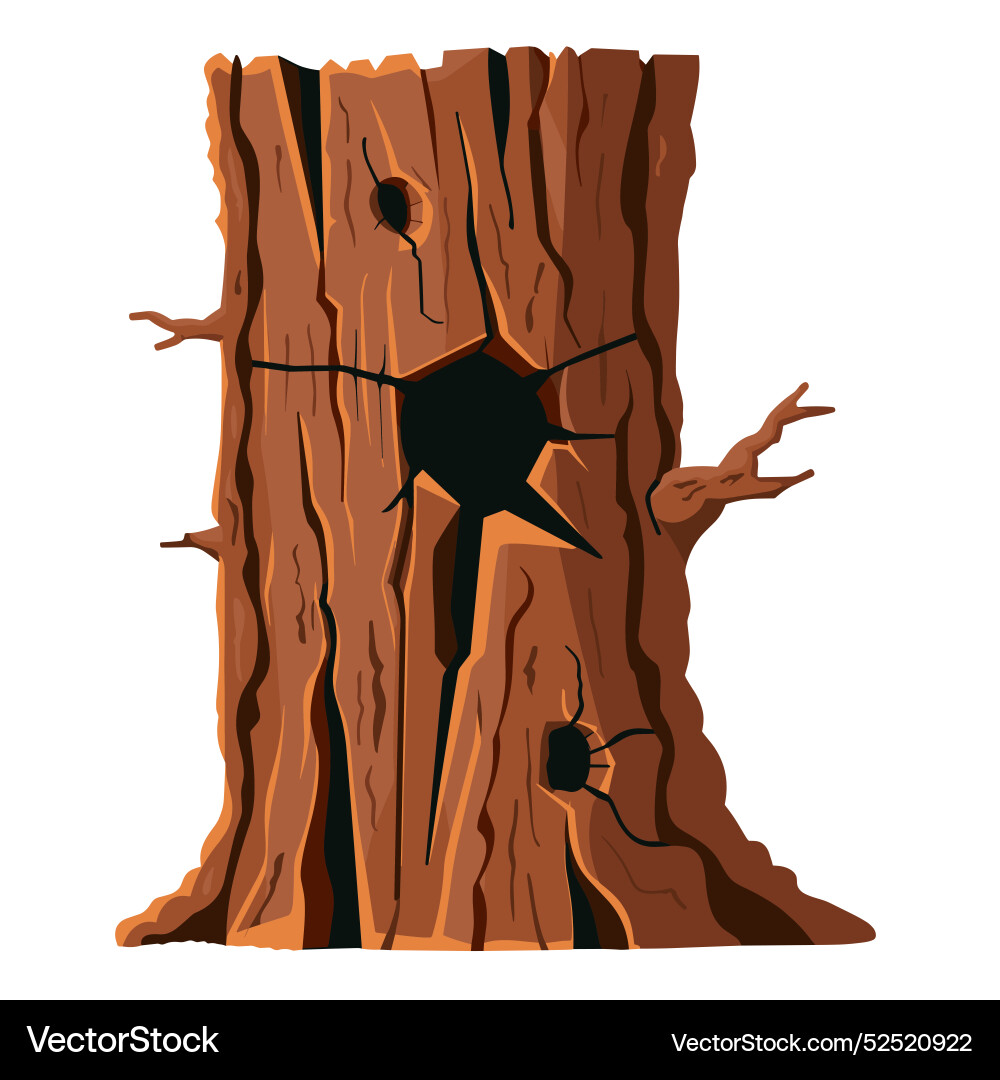 Old tree trunk showing textured bark Old tree trunk showing textured bark vector image