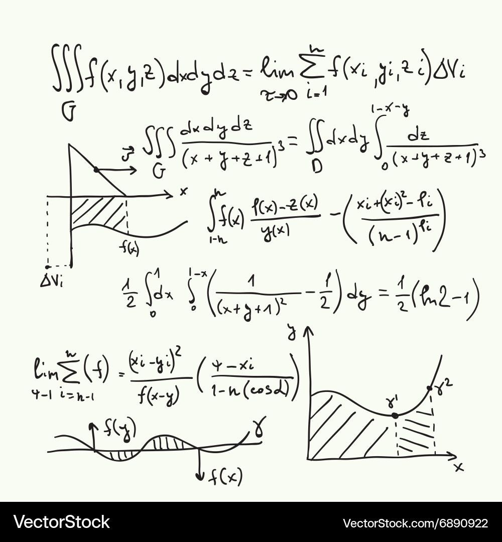 Pattern with mathematical formulas vector image