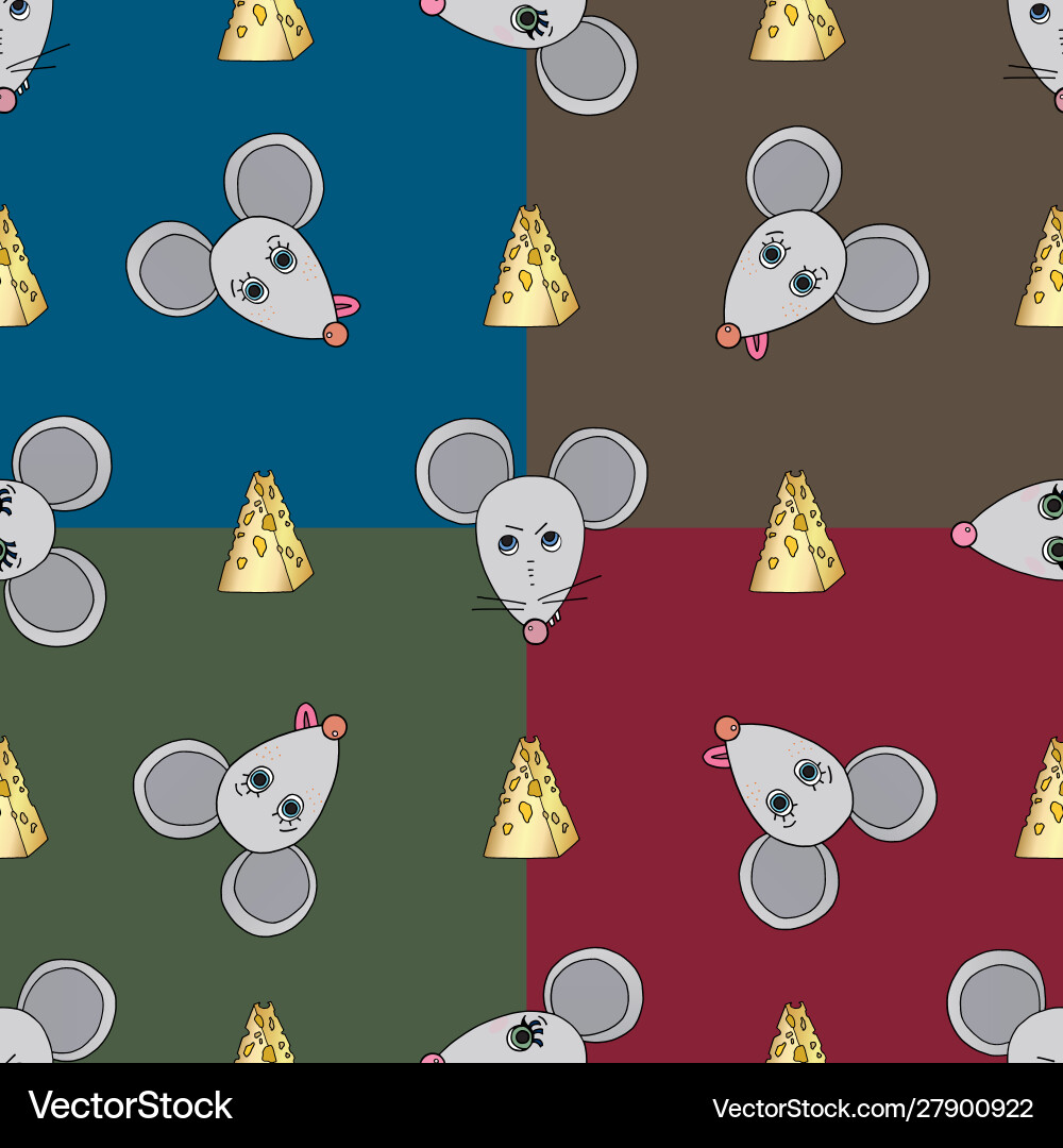 Rat characters seamless pattern mouse Rat characters seamless pattern mouse Vector Image