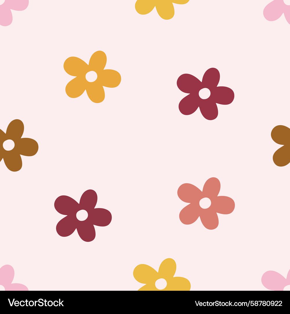 Seamless pattern with colorful abstract daisy Seamless pattern with colorful abstract daisy Vector Image