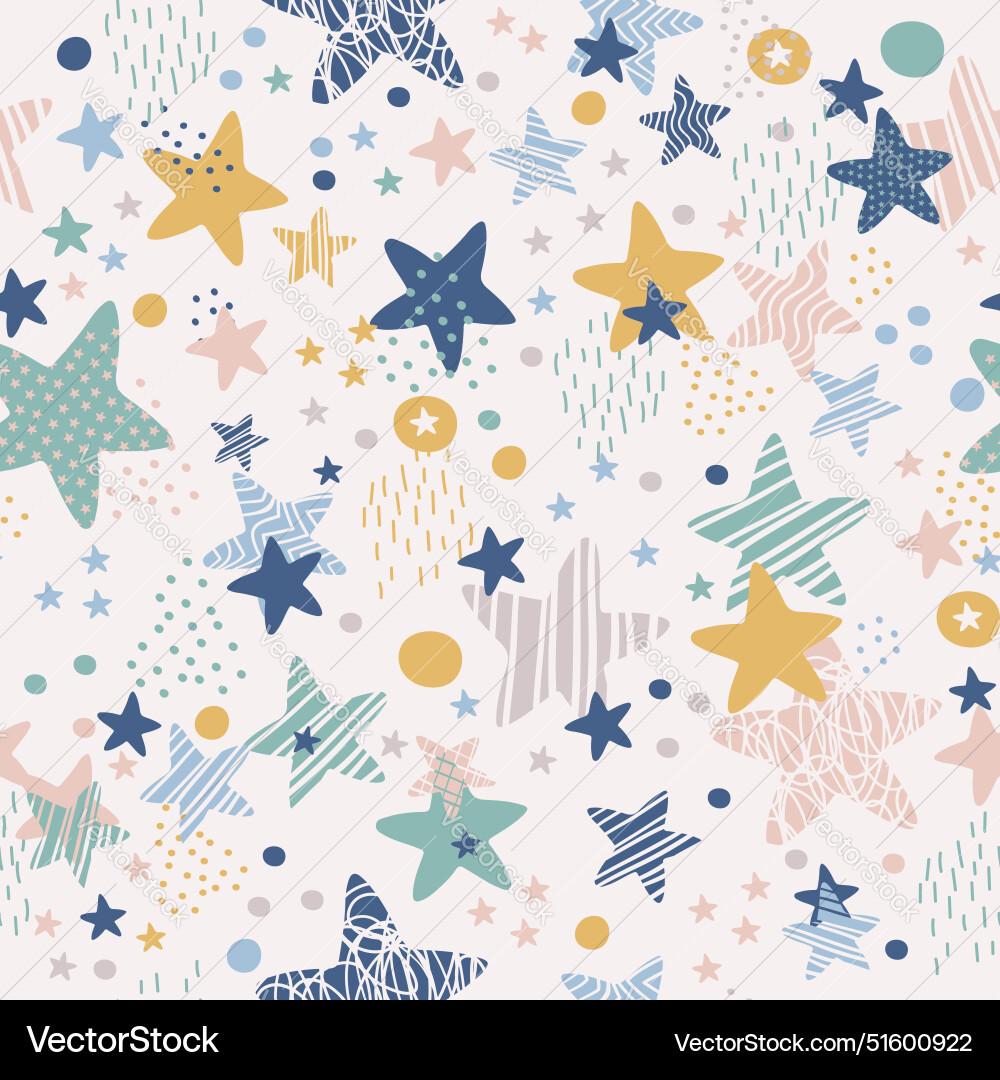Seamless stars pattern color background Seamless stars pattern color background vector image