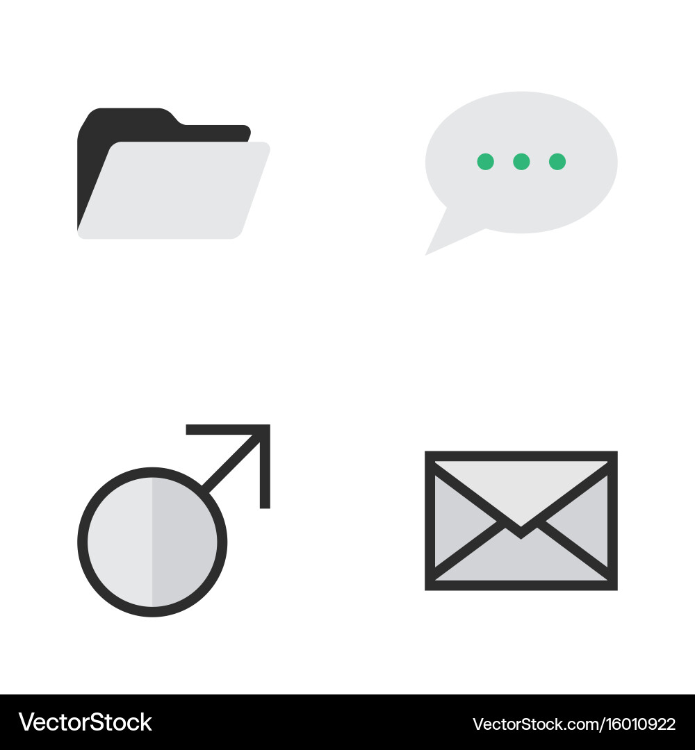Set of simple design icons elements message bubble Vector Image