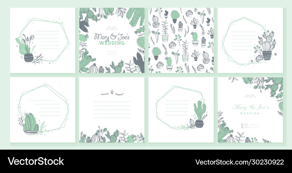 Set wedding invitation card tag pattern design Set wedding invitation card tag pattern design vector image