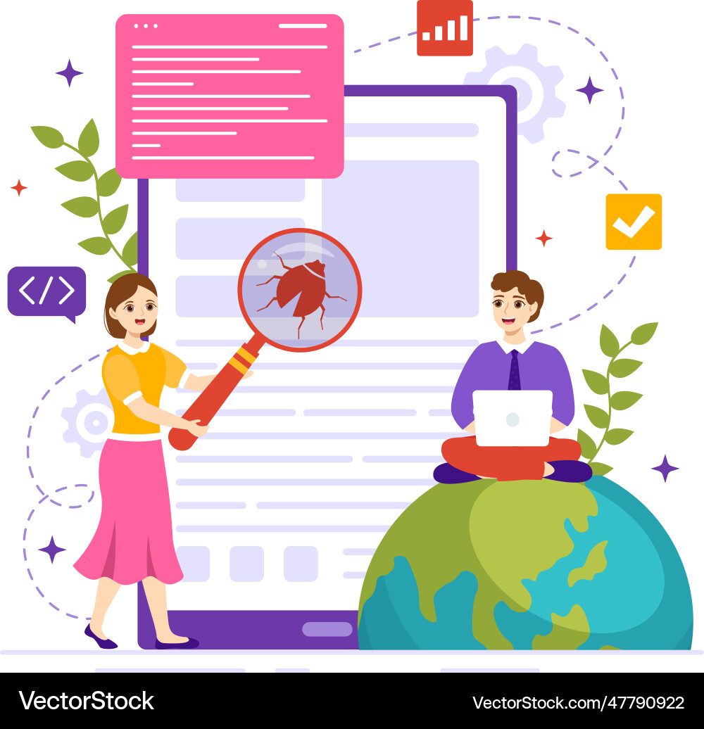 Softwaretests mit Anwendungstechnik Softwaretests mit Anwendungstechnik vektorbild