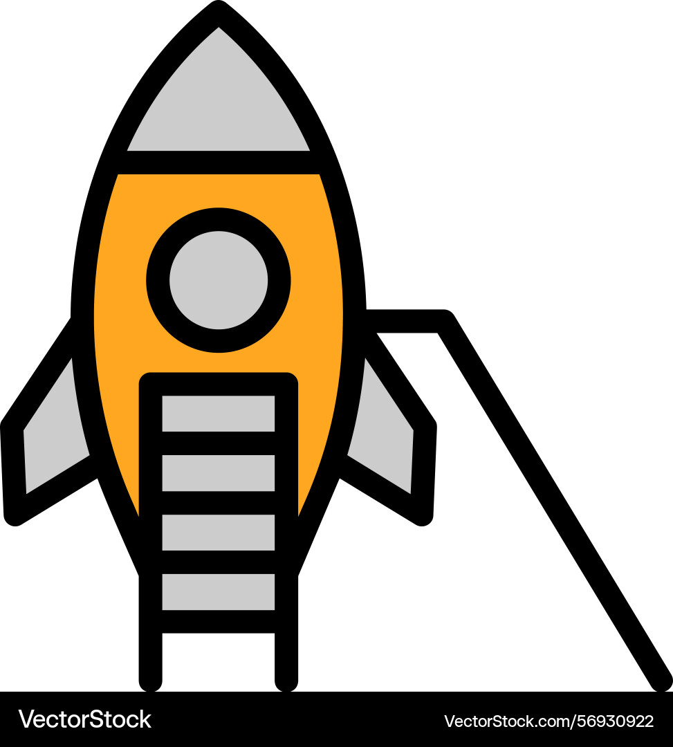 Spaceship line filled style icon design Vector Image