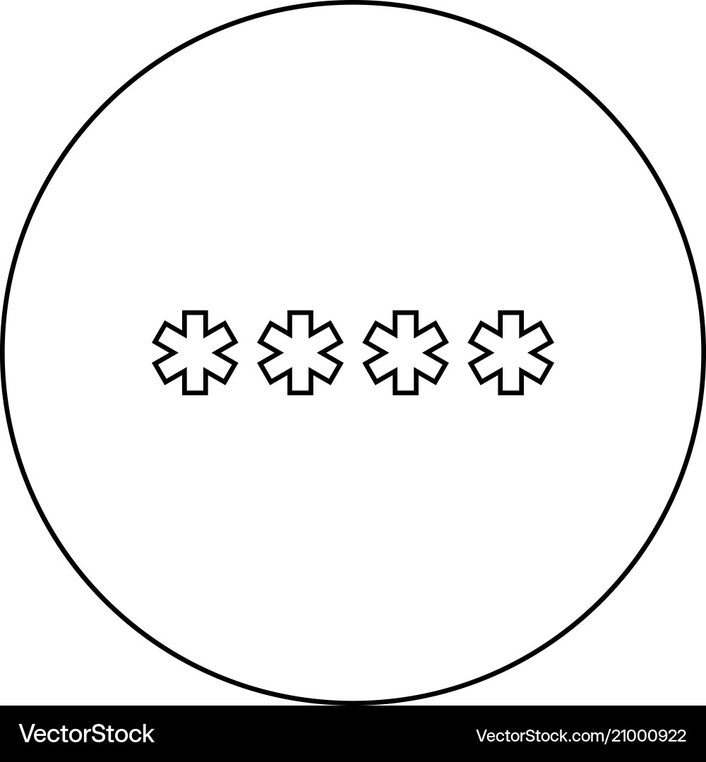 Symbol enter password icon black color in circle Vector Image