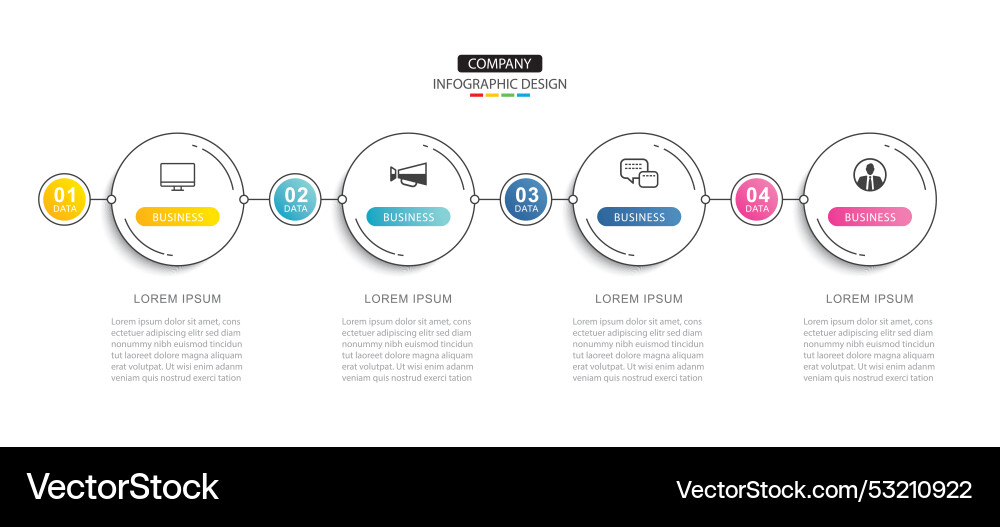 Timeline Circle with Data Numbers vector image