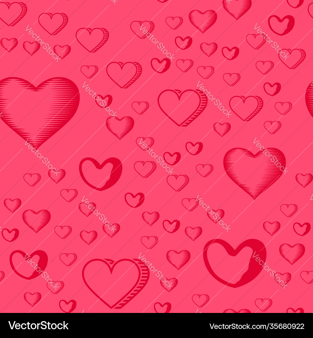 Valentines day seamless pattern with red hearts Valentines day seamless pattern with red hearts vector image
