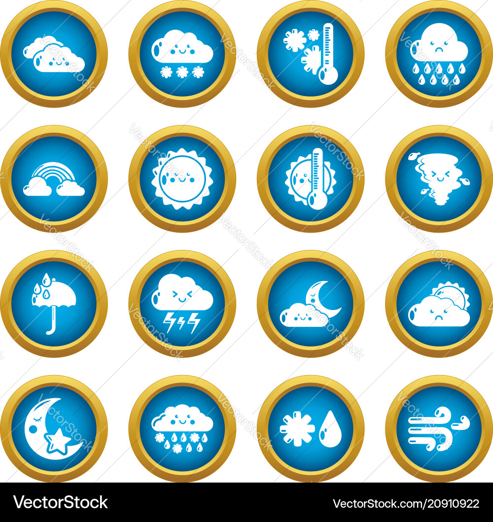 Weather Icon Set - Simple Style vector image