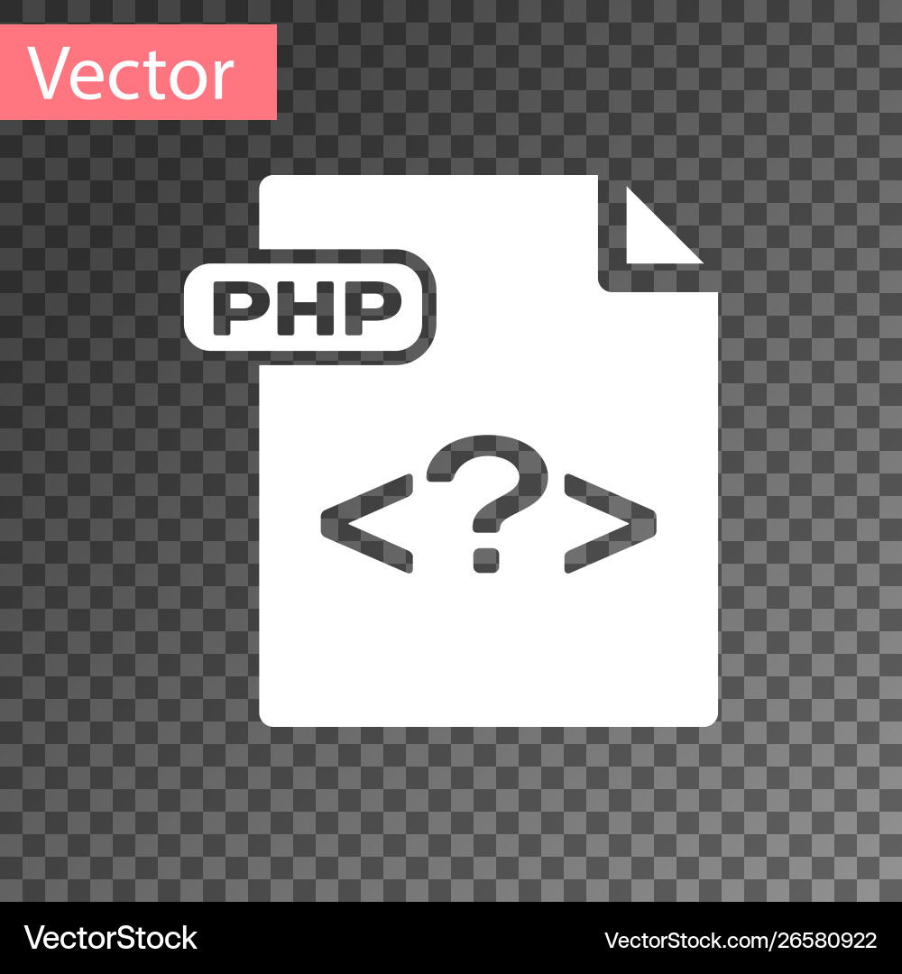 White php file document download button icon White php file document download button icon vector image