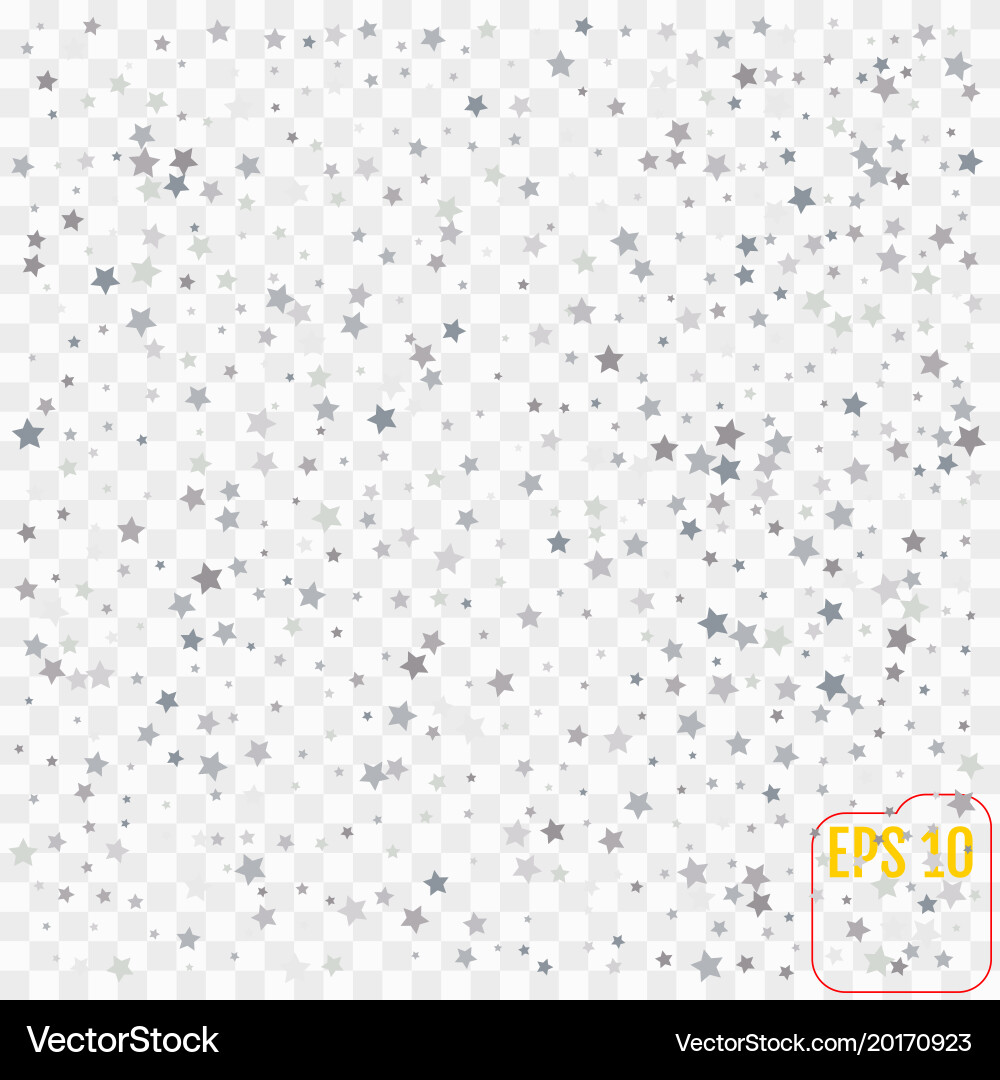 Abstract pattern of random falling silver stars vector image