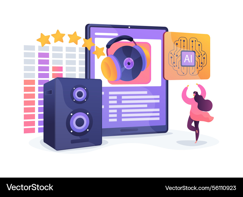 Ai music recommendation algorithms abstract Ai music recommendation algorithms abstract vector image