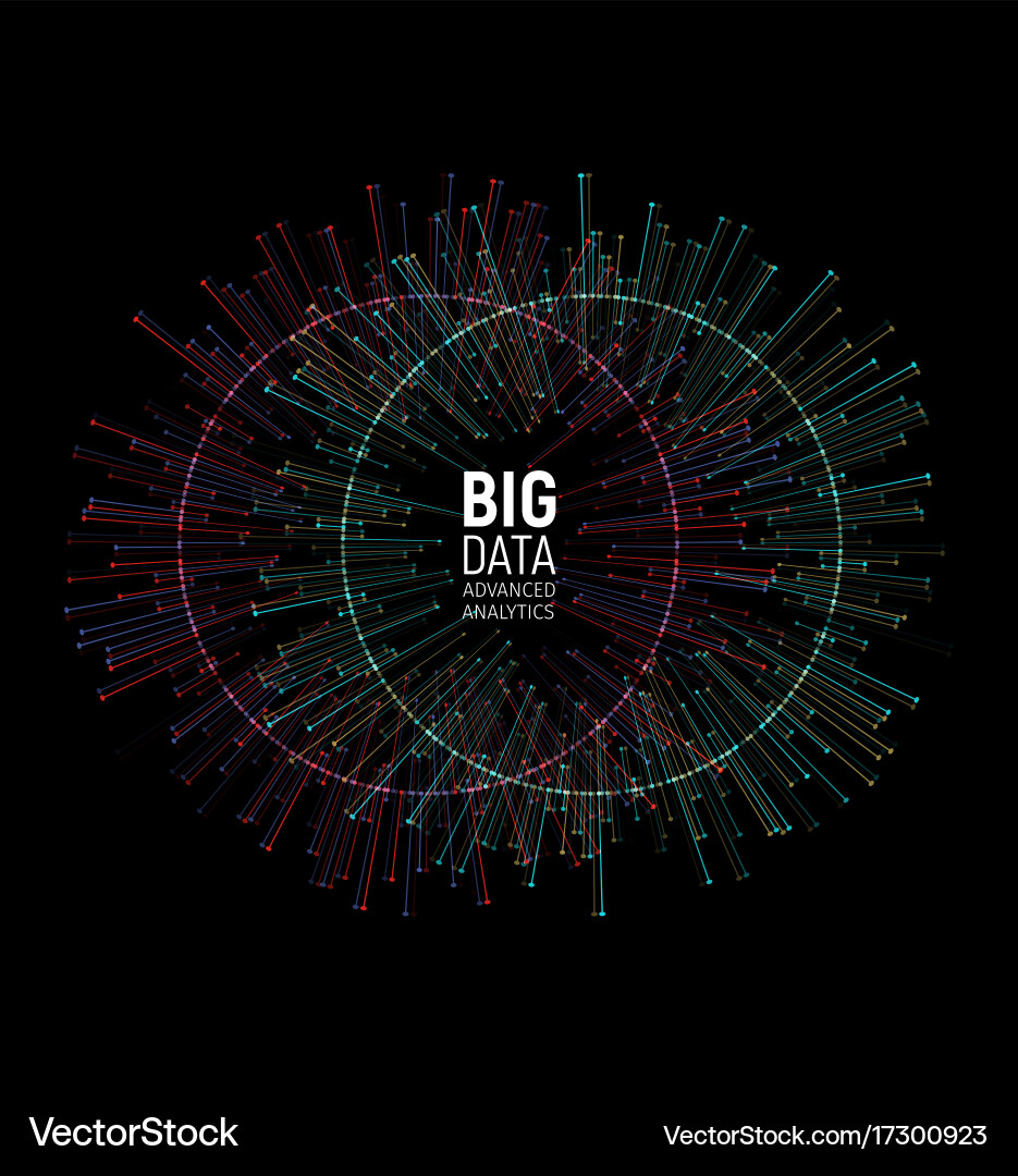 Big data abstract visualization lines Vector Image