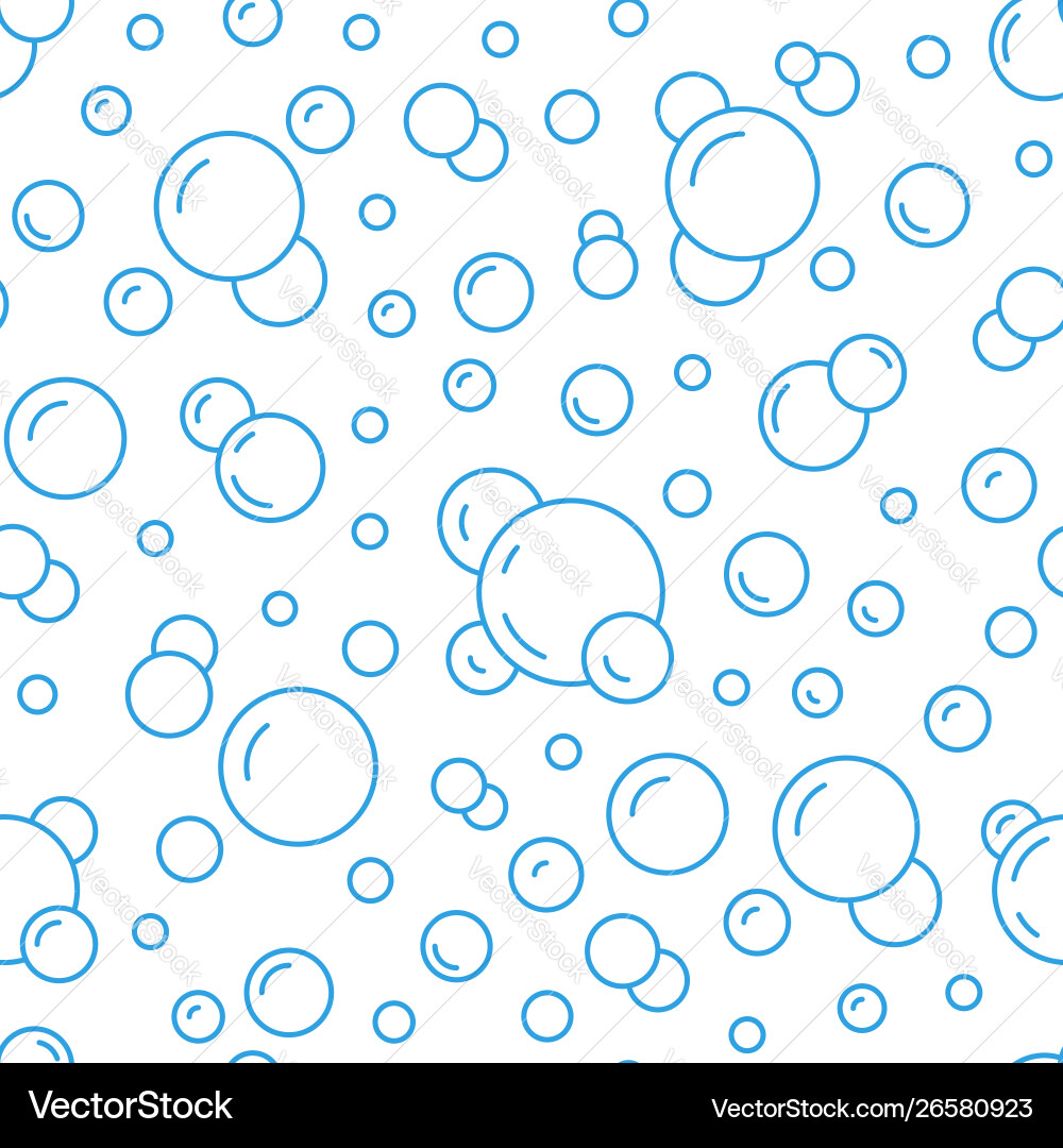 Bubbles seamless pattern with flat line Bubbles seamless pattern with flat line vector image