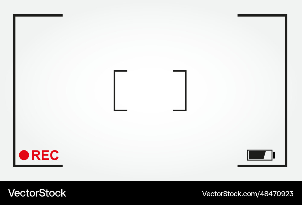 Camera focus frame with rec label Camera focus frame with rec label Vector Image