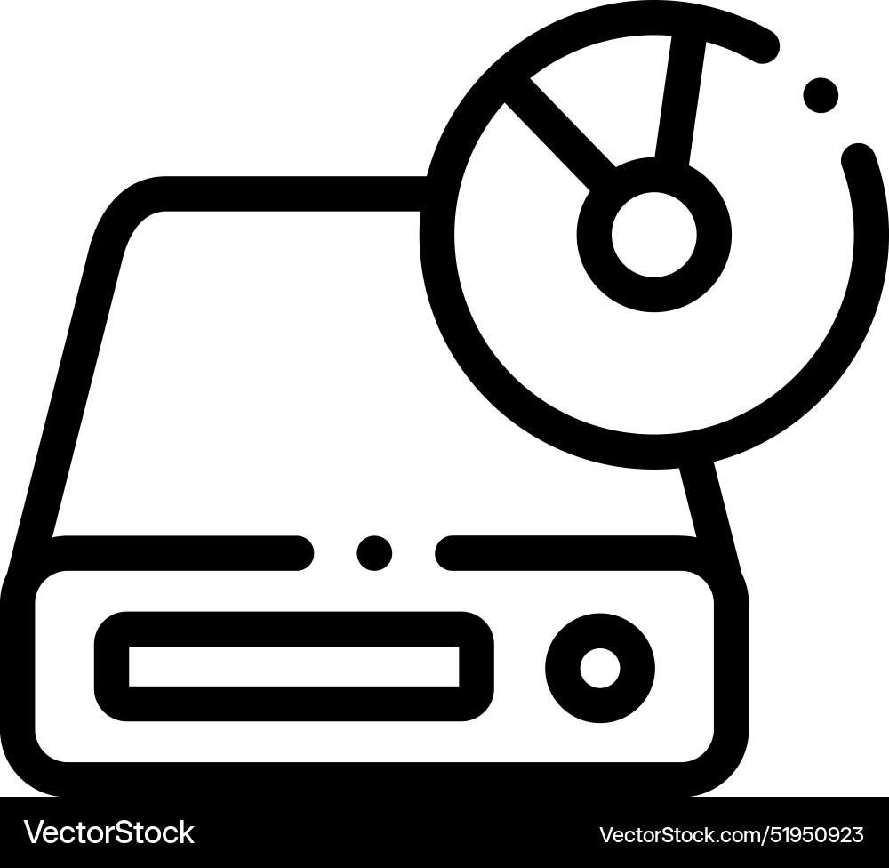 Cd drive icon thin linear style design isolated Cd drive icon thin linear style design isolated vector image