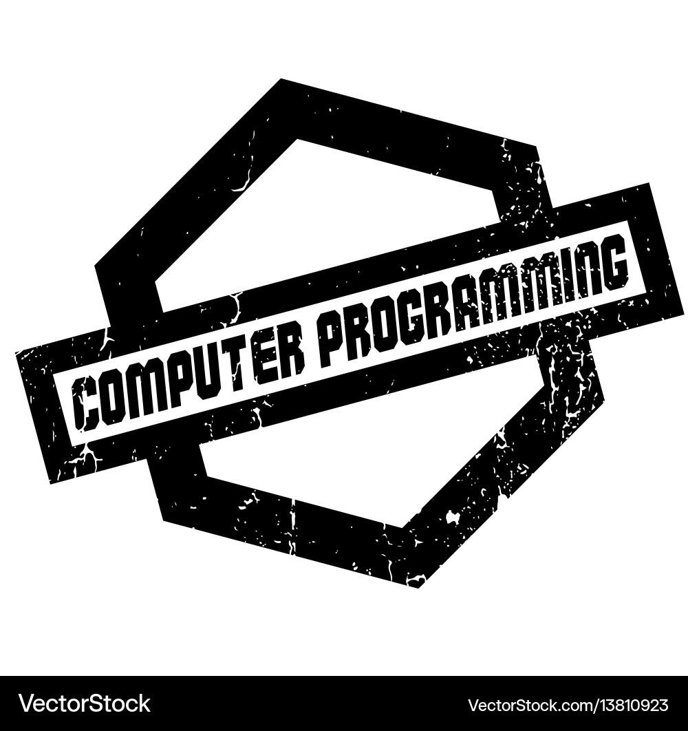 Computer programming rubber stamp Computer programming rubber stamp vector image