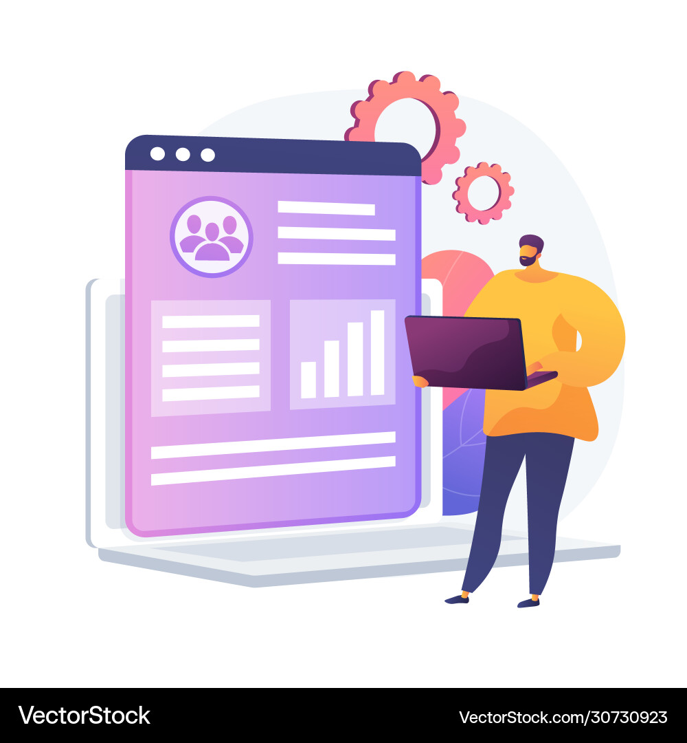 CRM und Kundenanalyse Vektorbild