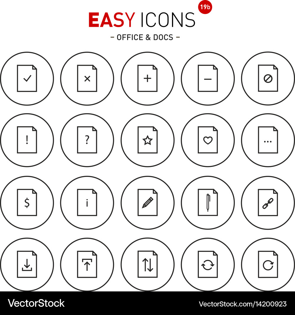 Easy icons docs vector image