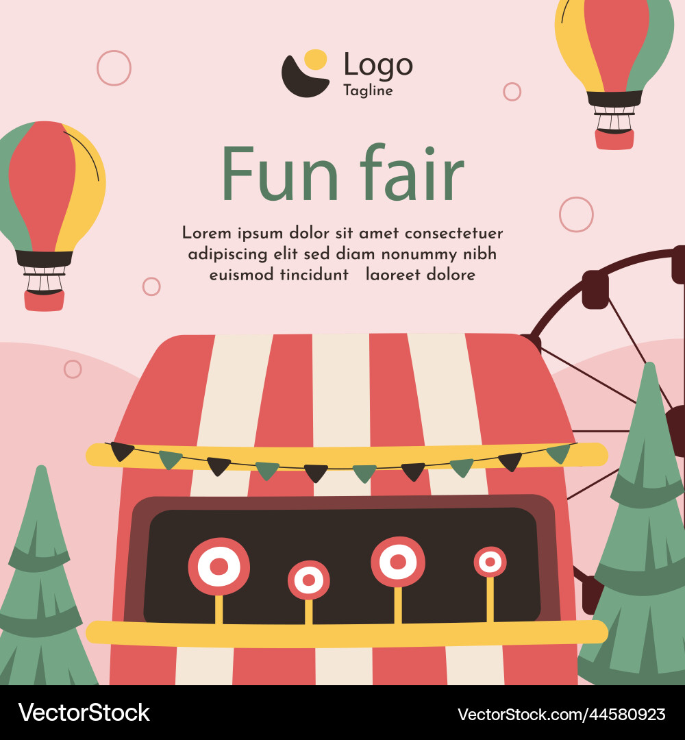 Flat local fair posts set Flat local fair posts set Vector Image