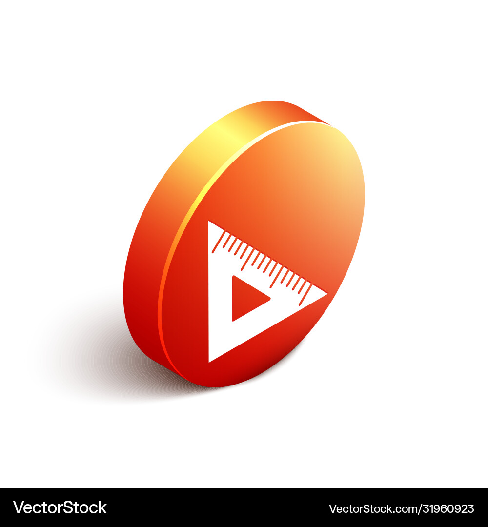 Isometric triangular ruler icon isolated on white Isometric triangular ruler icon isolated on white vector image