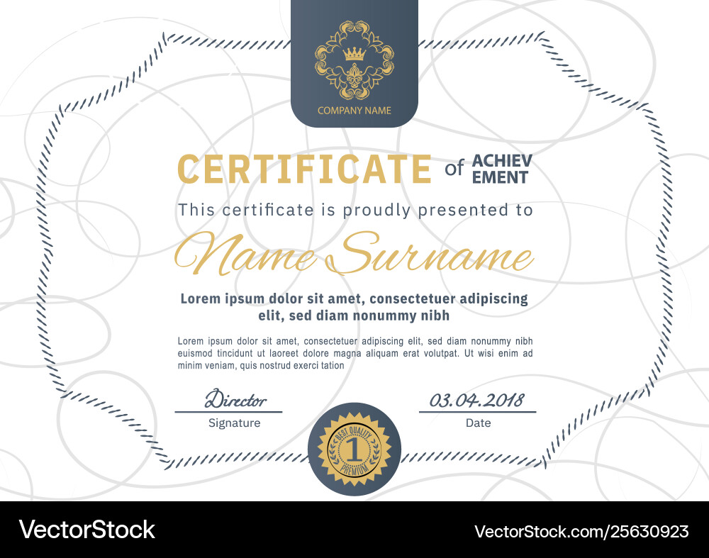 Official certificate with blue curve simple border Official certificate with blue curve simple border vector image