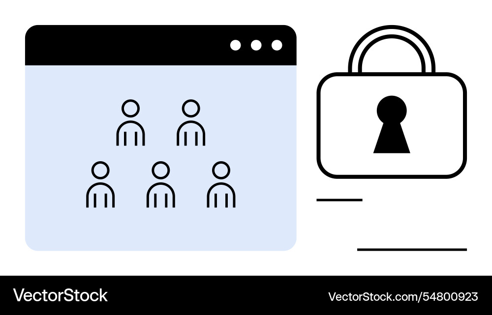 Online directory security with padlock Online directory security with padlock vector image