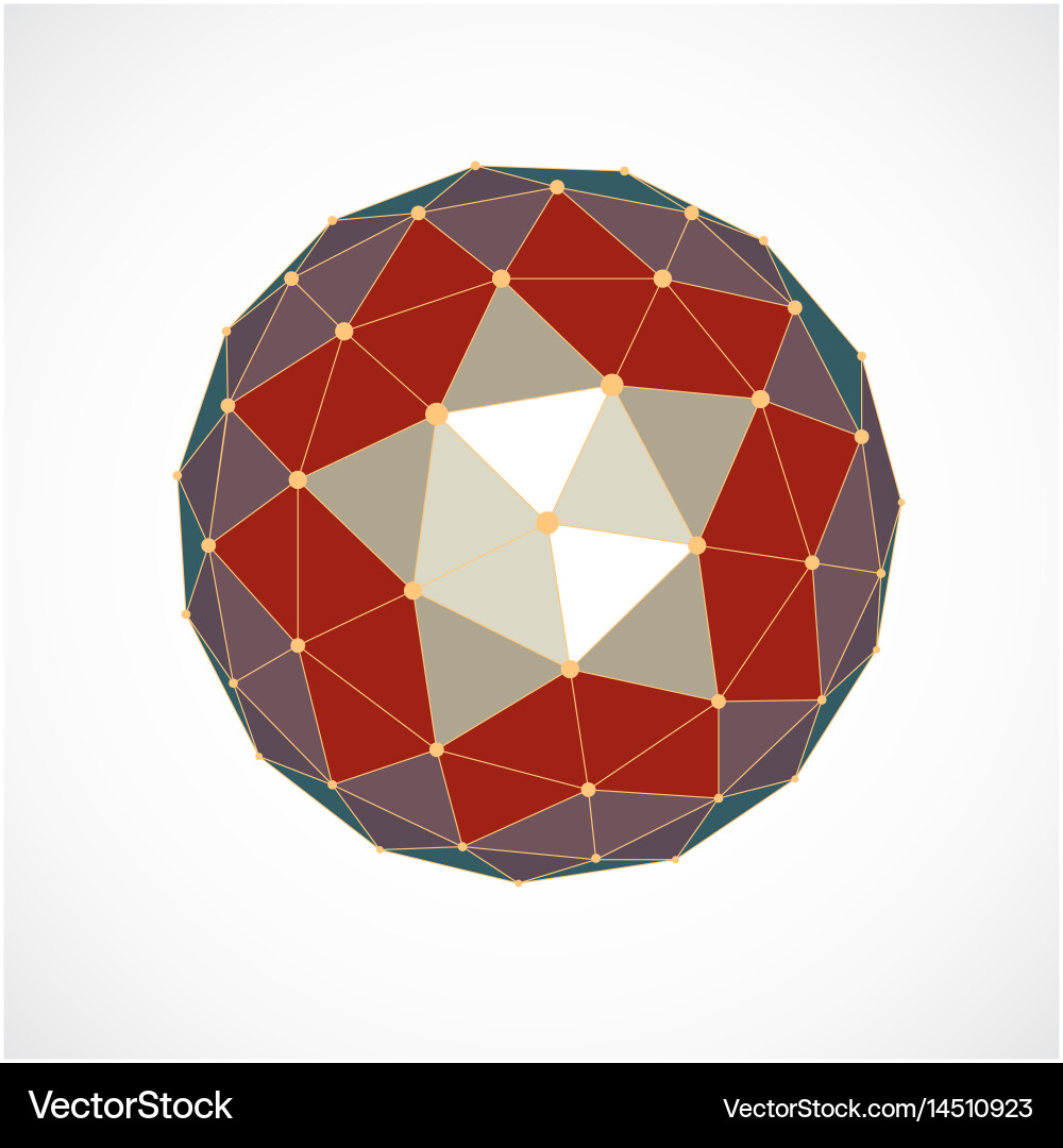 Perspective technology shape with lines and dots vector image