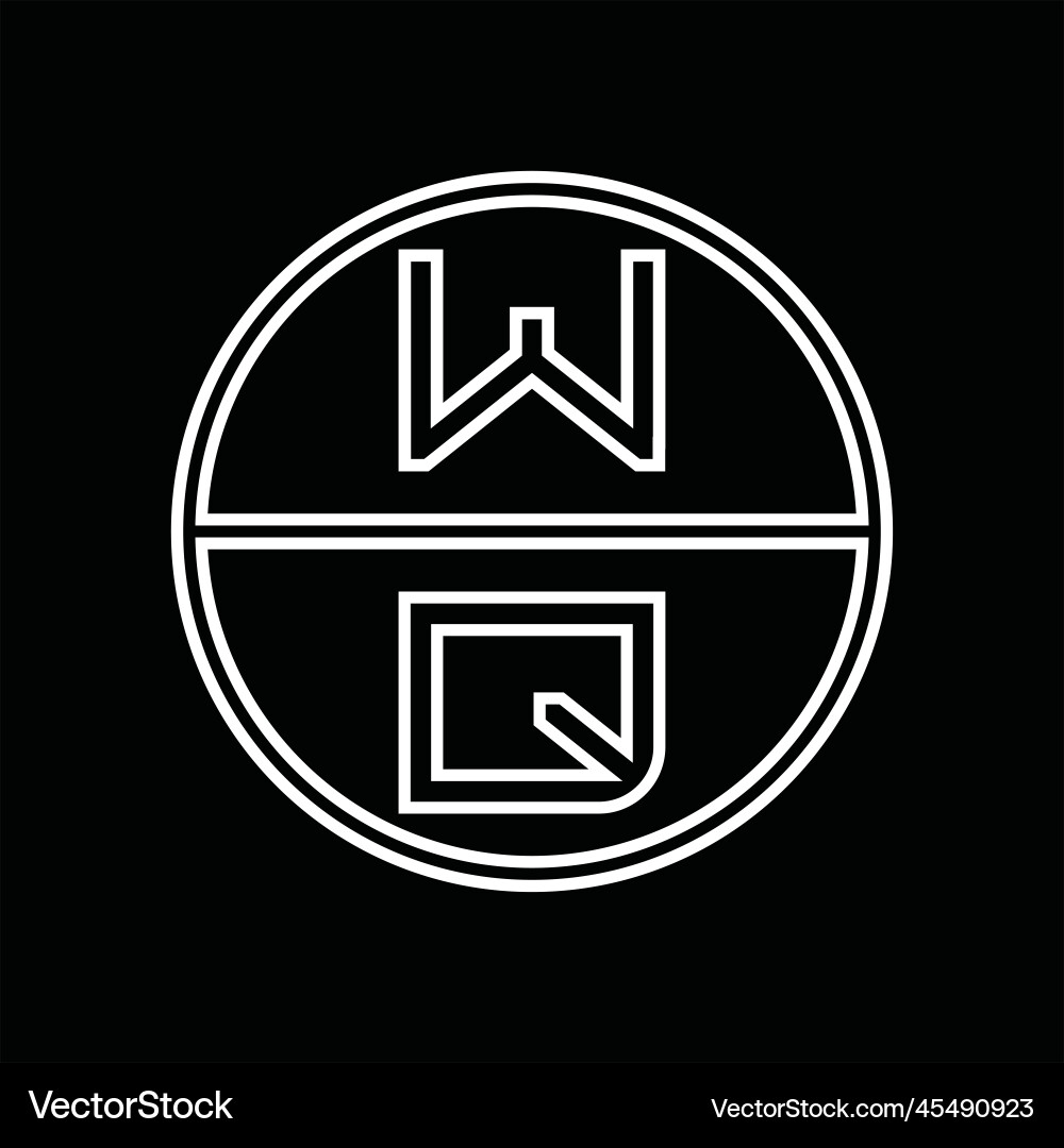 Qw logo monogram abstract inside circle stripe Qw logo monogram abstract inside circle stripe Vector Image