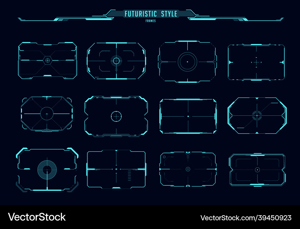 Sci-Fi HUD Aim Control Interface Royalty Free Vector Image