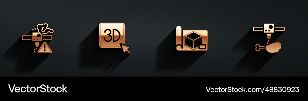 Set 3d printer warning graphing paper Set 3d printer warning graphing paper vector image