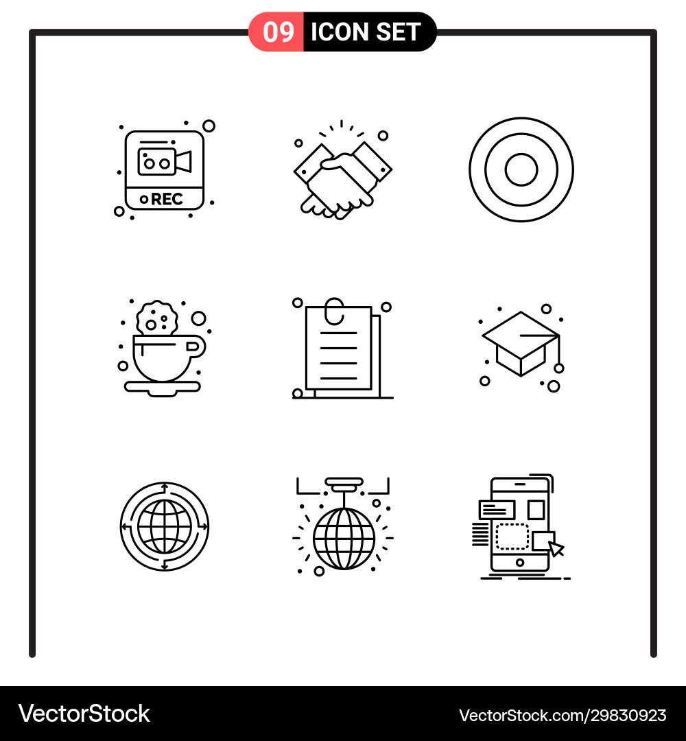 Set 9 line style icons for web and mobile Set 9 line style icons for web and mobile vector image