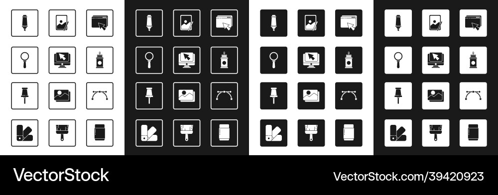Set web design and development computer monitor Set web design and development computer monitor Vector Image