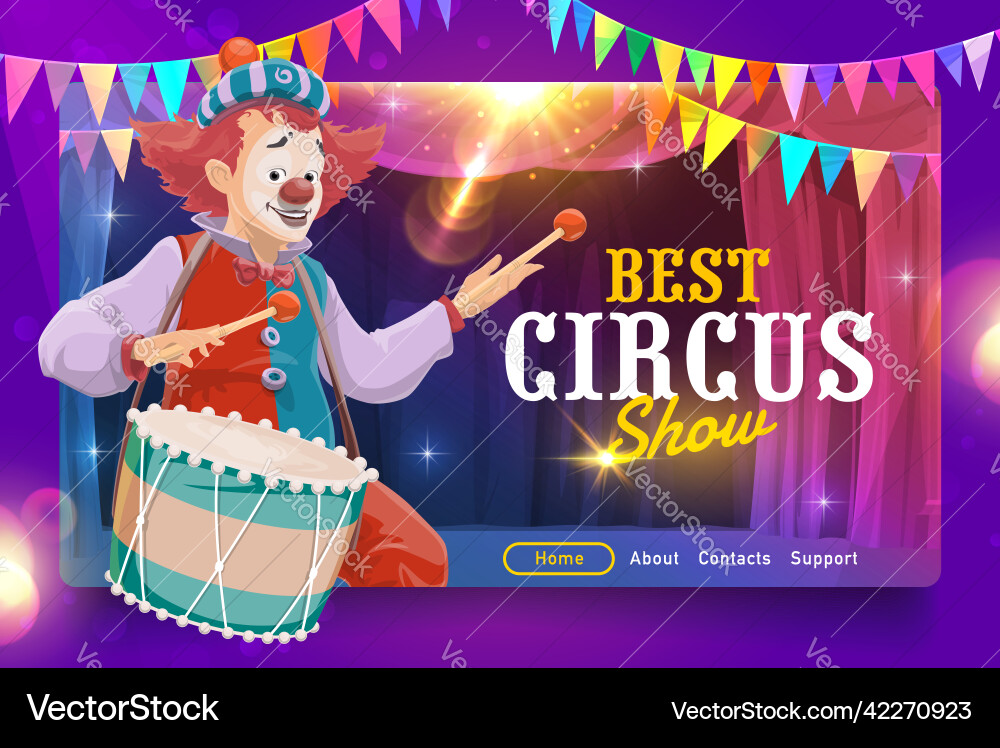 Shapito Zirkus Landing Seite Cartoon Clown Shapito Zirkus Landing Seite Cartoon Clown vektorbild
