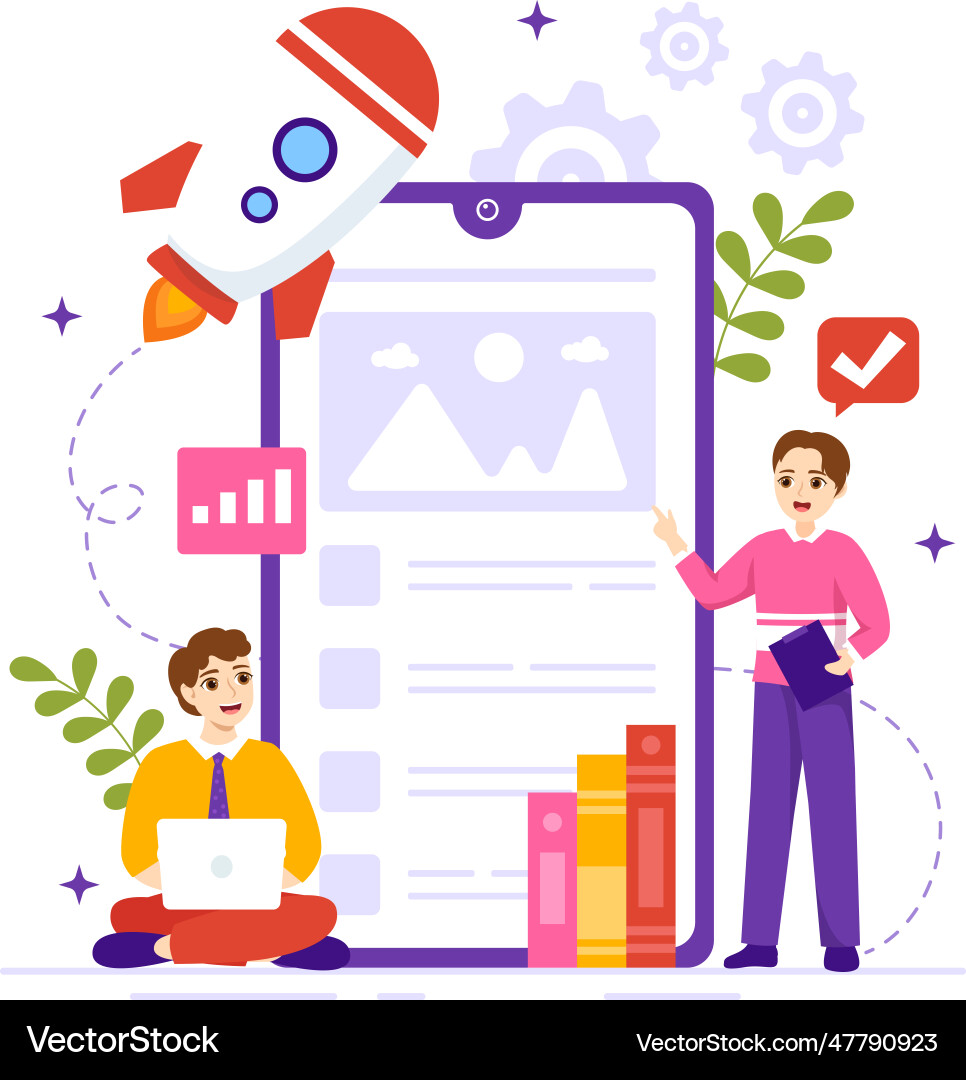 Software testing with application engineering Software testing with application engineering vector image