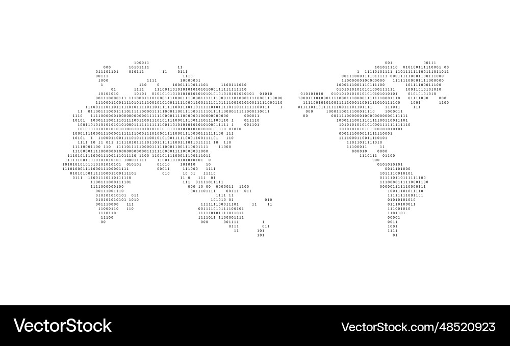 Stream of binary code numbers on the monitor Stream of binary code numbers on the monitor vector image