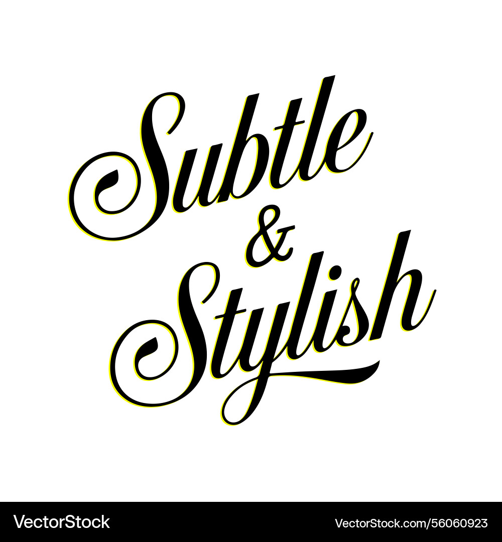 Typography elegant script font black and white Vector Image