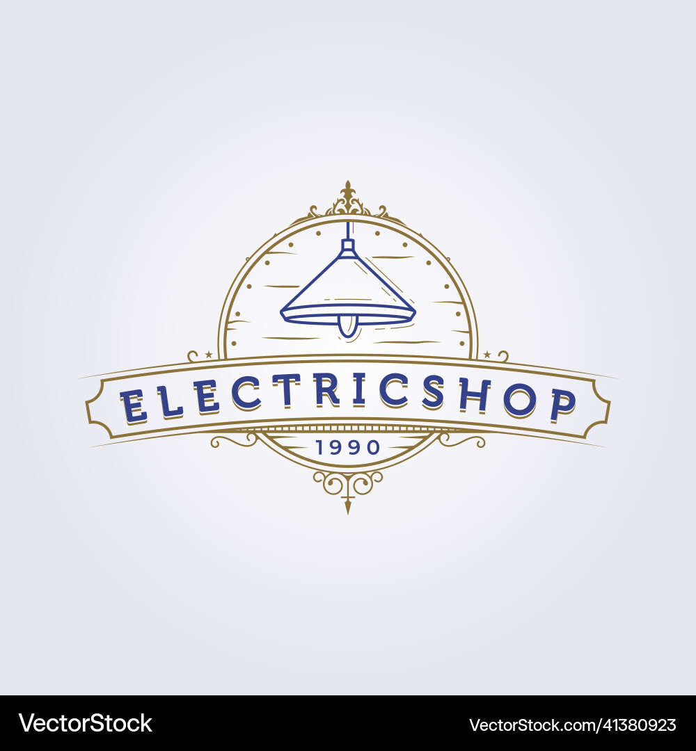 Vintage Hängelampe Innenmöbel Logo Vintage Hängelampe Innenmöbel Logo vektorbild