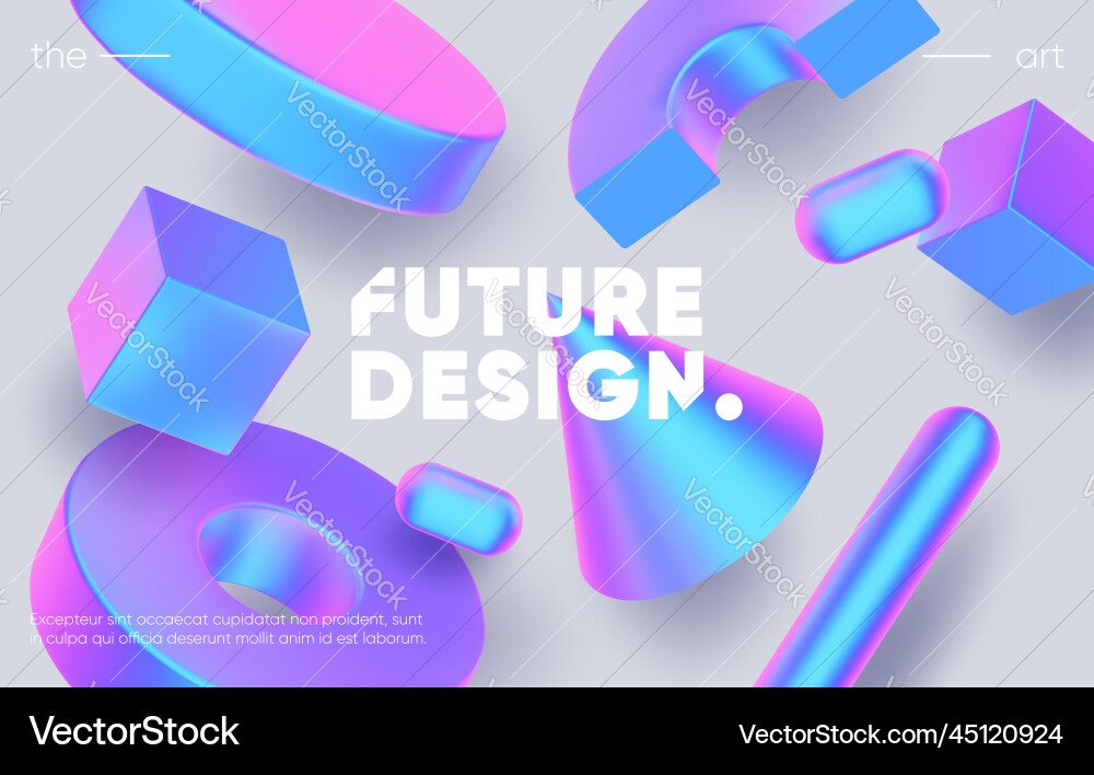 3d background with gradient geometric shapes 3d background with gradient geometric shapes vector image
