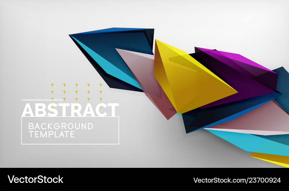 3d geometric triangular shapes abstract background Vector Image