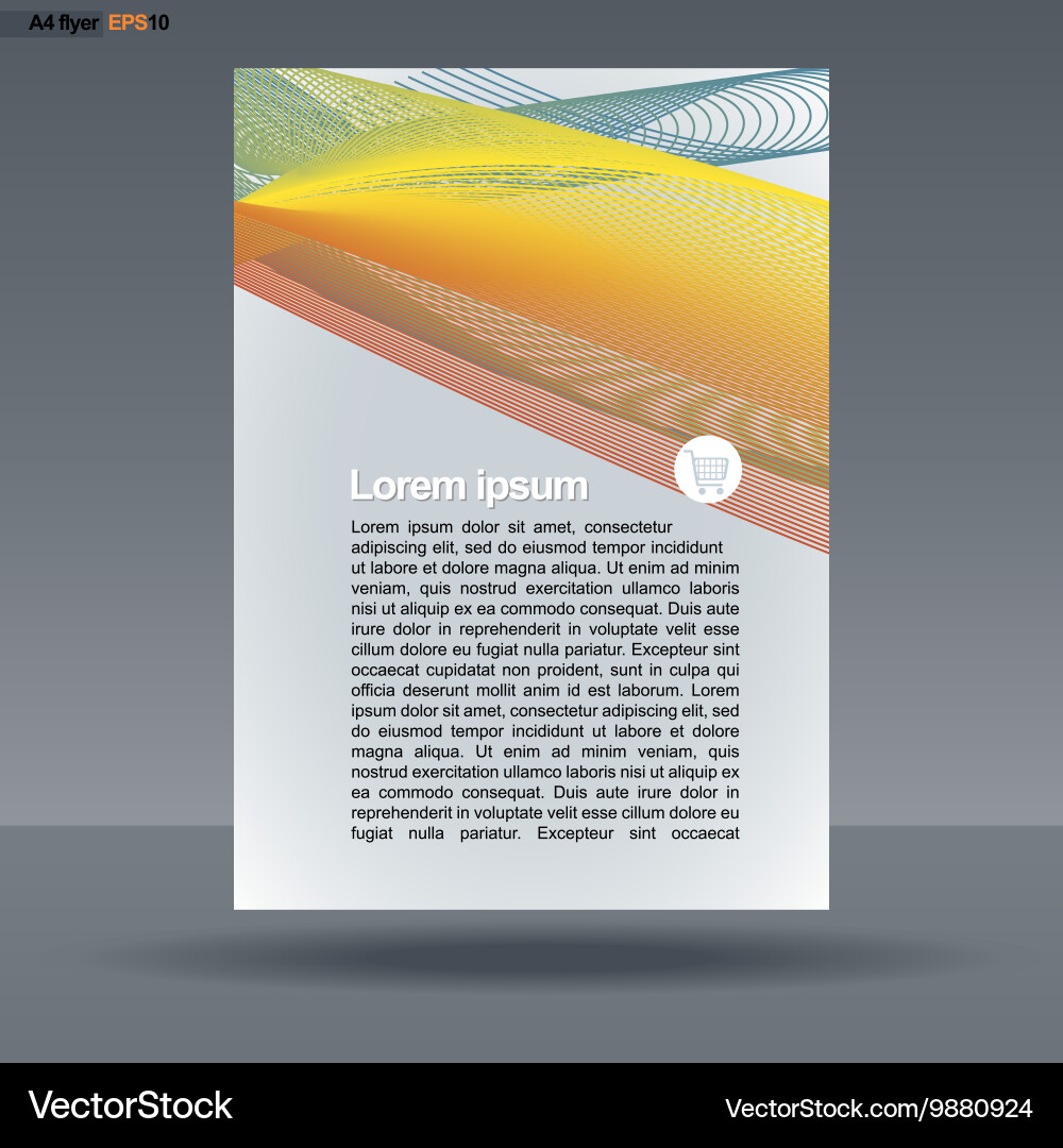 Abstract print a4 design with colored lines vector image