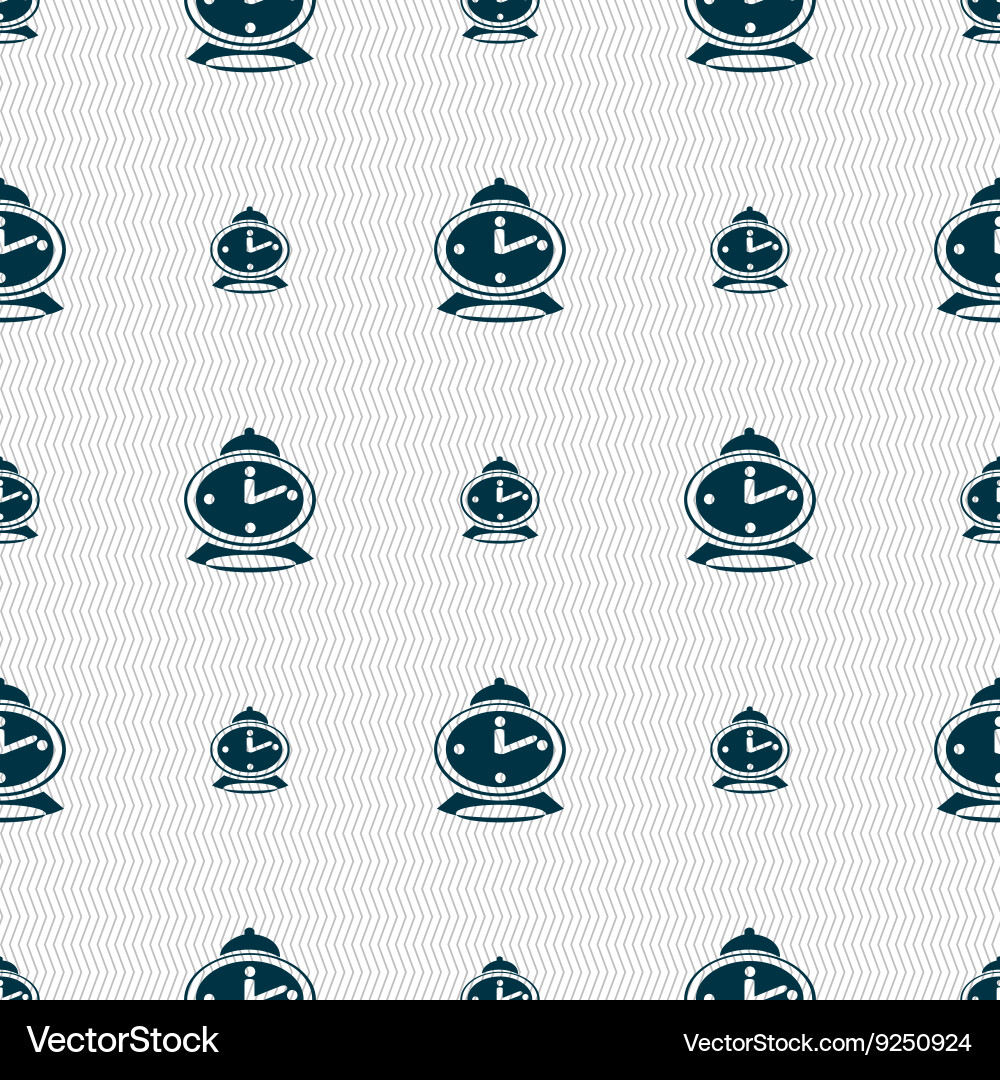 Alarm clock icon sign seamless pattern Vector Image