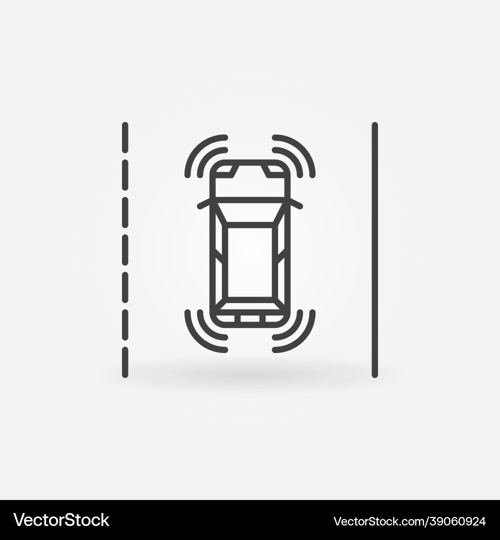 Autonomous self-driving vehicle linear Royalty Free Vector
