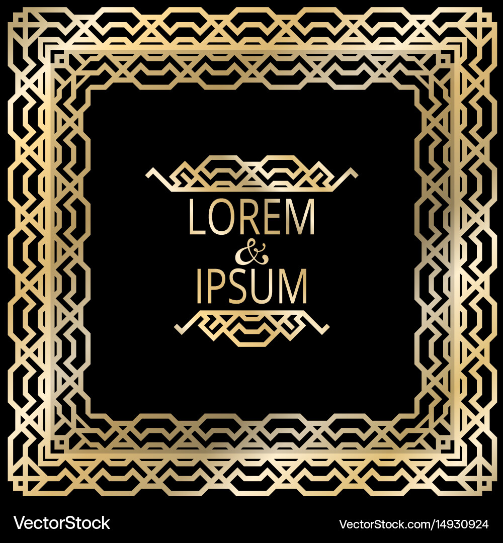 Background with square art-deco frame vector image