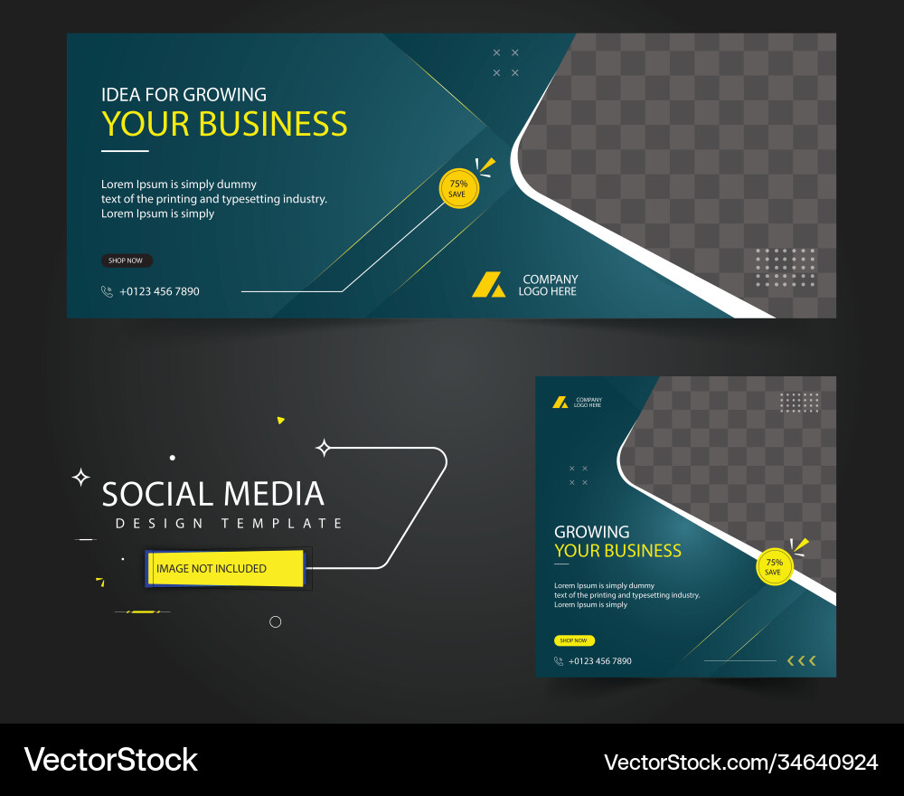 Business Promotion facebook cover post Vorlage Business Promotion facebook cover post Vorlage vektorbild