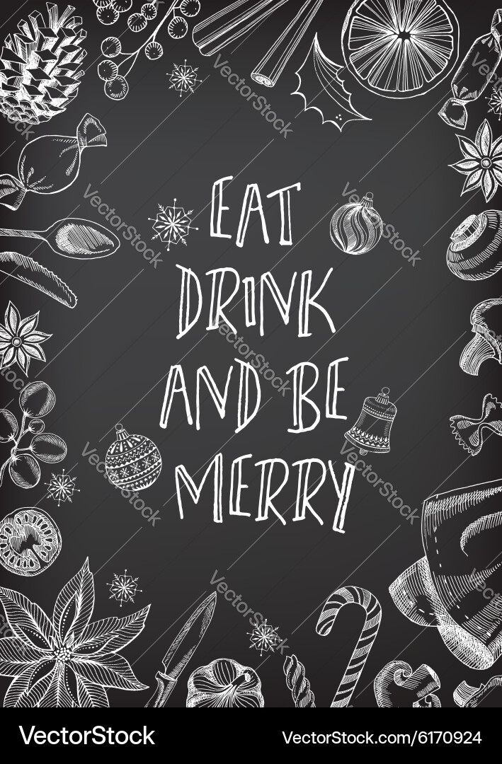 Christmas Party Menu Flyer Vector Image