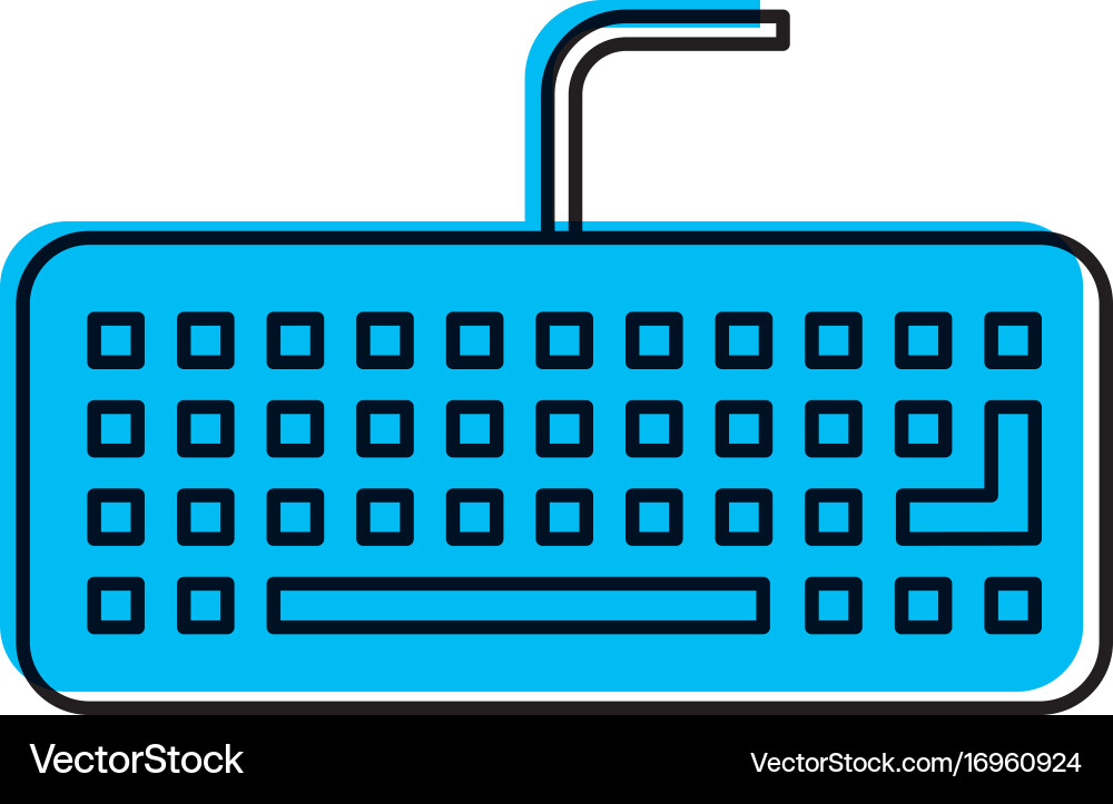 Computer keyboard isolated icon vector image